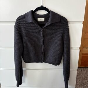 Wilfred Charcoal Merino Wool Cardigan